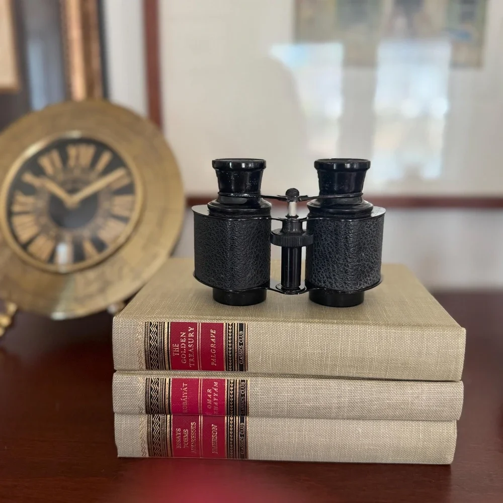 Vintage Opera Glasses Binoculars Black Metal  Trojan USA 1930s 1940s ~ 4.5
